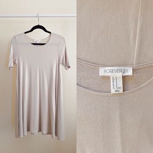 Beige / Cream T-shirt Dress